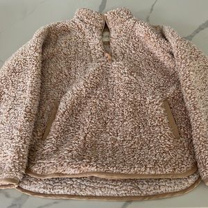 Altar’d State Quarter-Zip Pullover Wheat/Milk Tea Sherpa Wubby. Women’s Size S.